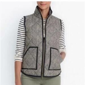 J.Crew Herringbone Gray and Black Puffer Vest Size Small